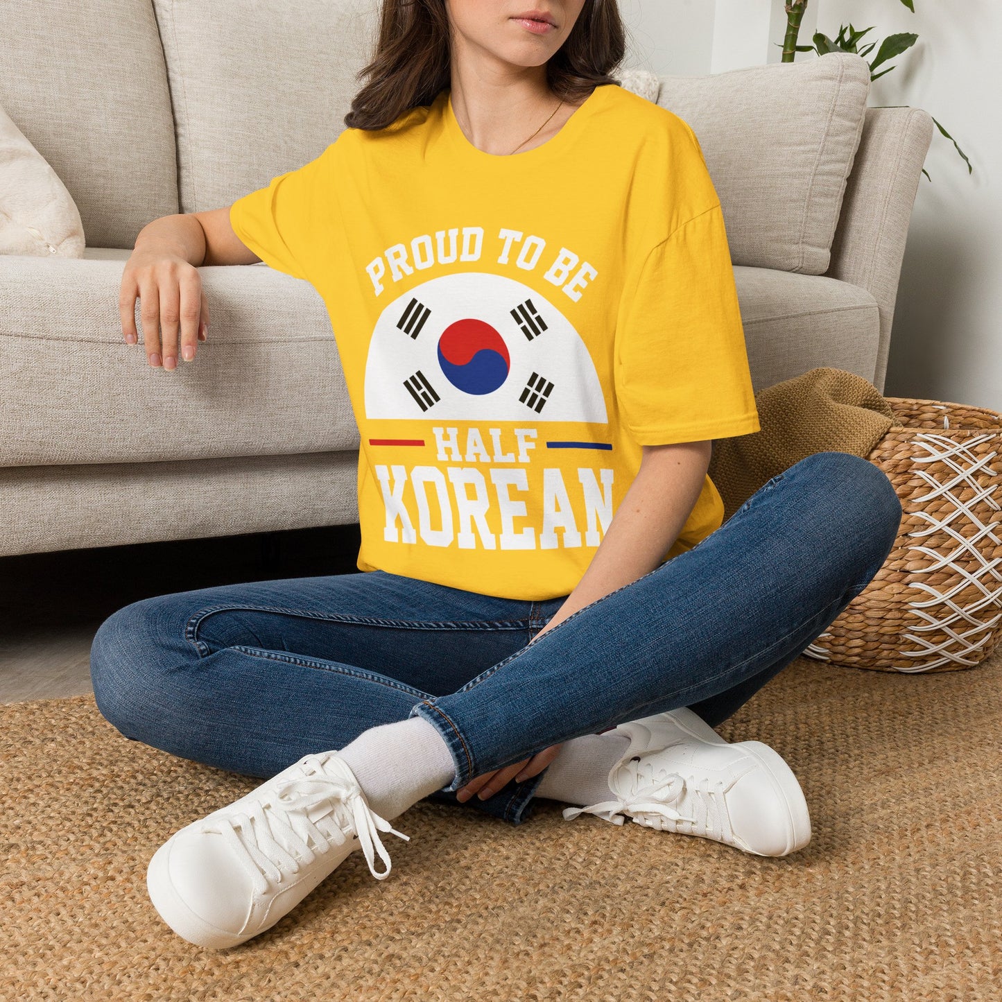 T-Shirt — Proud to Be Half Korean Flag Design