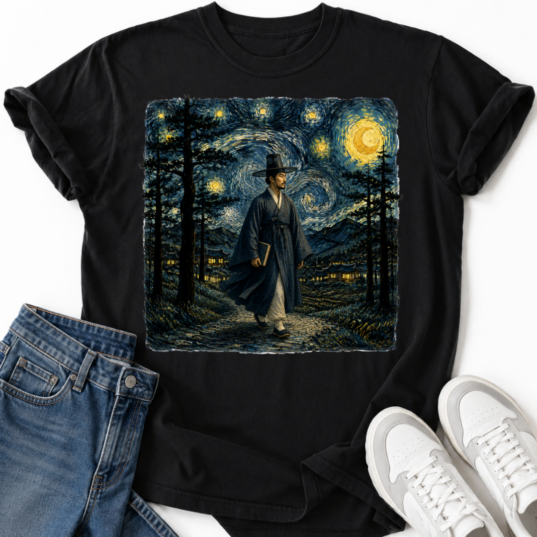KOREAN SCHOLAR STARRY NIGHT T-SHIRT