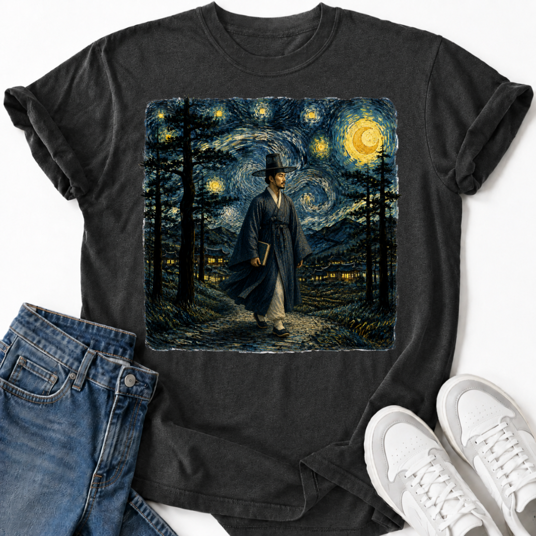 KOREAN SCHOLAR STARRY NIGHT T-SHIRT