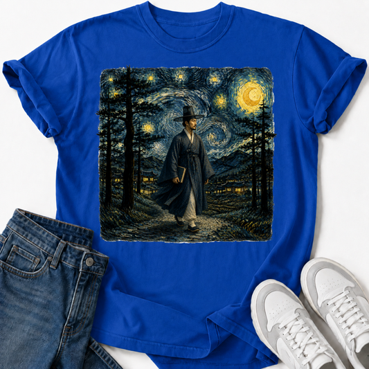 KOREAN SCHOLAR STARRY NIGHT T-SHIRT