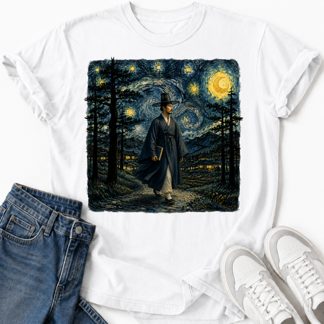 KOREAN SCHOLAR STARRY NIGHT T-SHIRT
