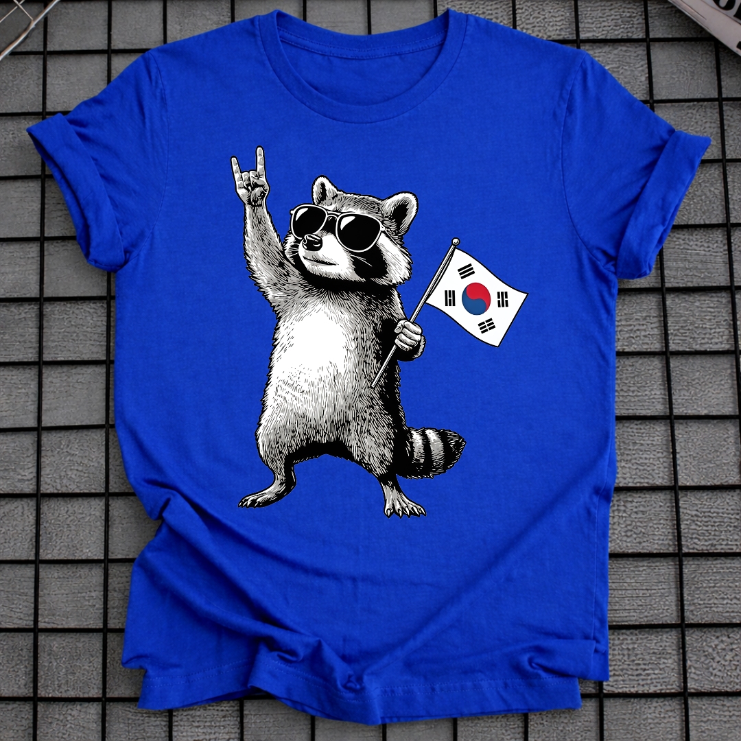 RACCOON KOREAN FLAG T-SHIRT