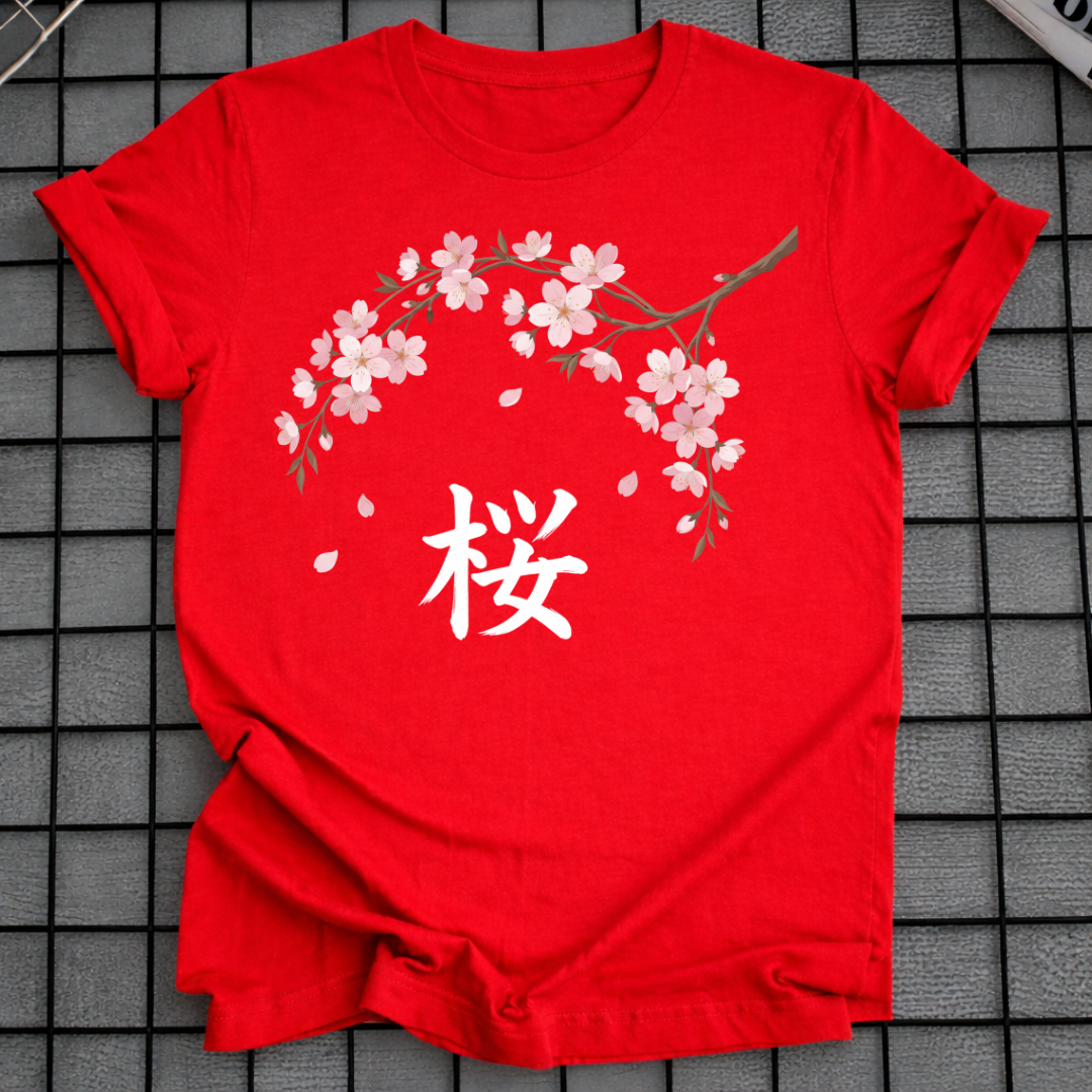 SAKURA KANJI KIRSCHBLÜTEN-T-SHIRT