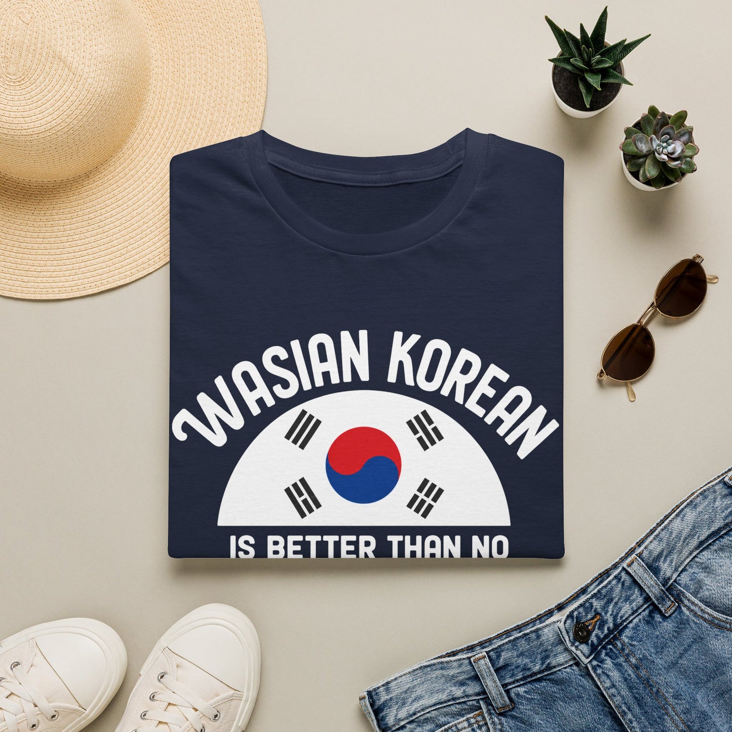 Wasian Korean T-Shirt — 'Wasian Korean Is Better Than No Korean' Flag Tee