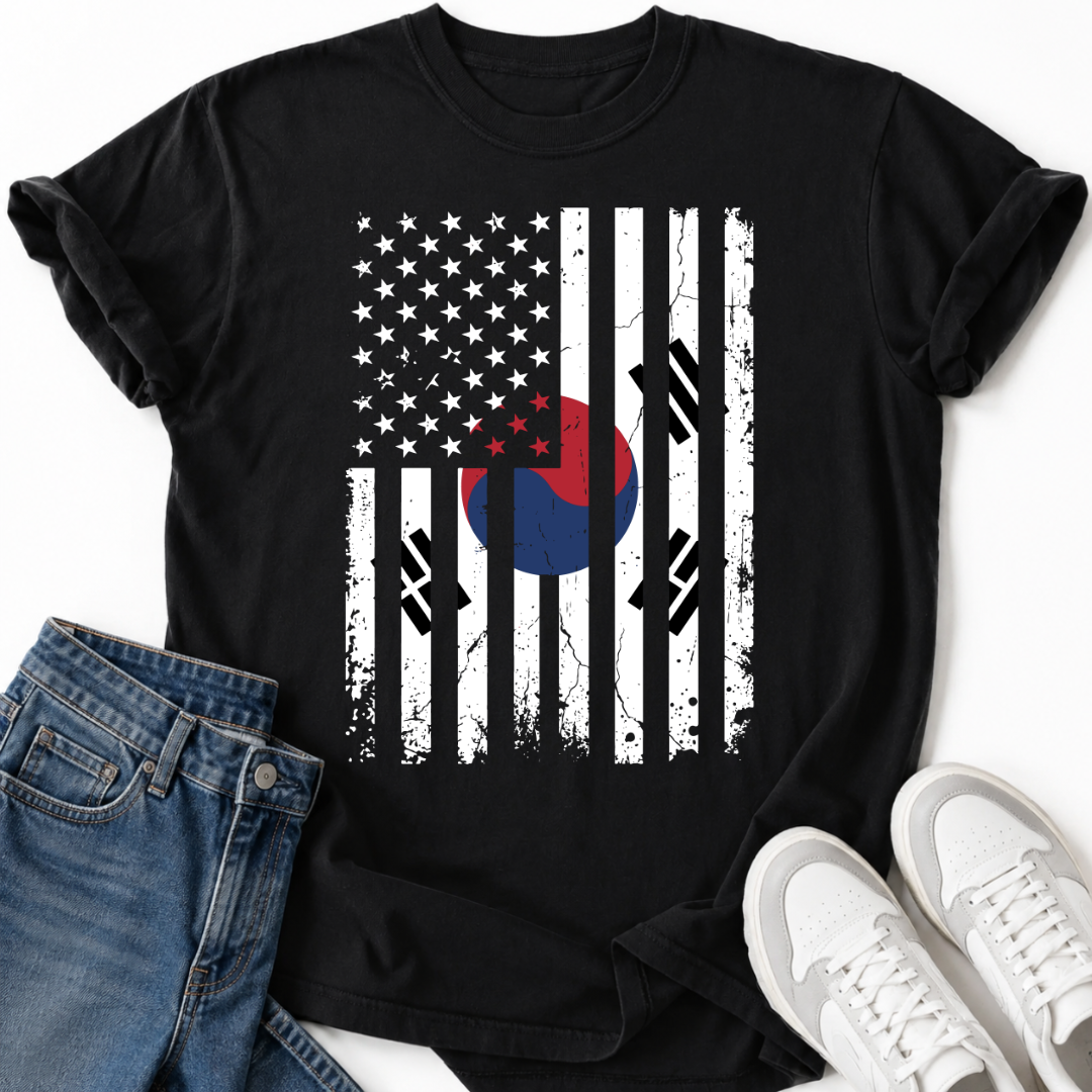USA FLAG TAEGEUK SYMBOL T-SHIRT