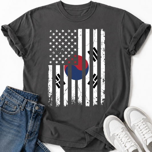 USA FLAG TAEGEUK SYMBOL T-SHIRT