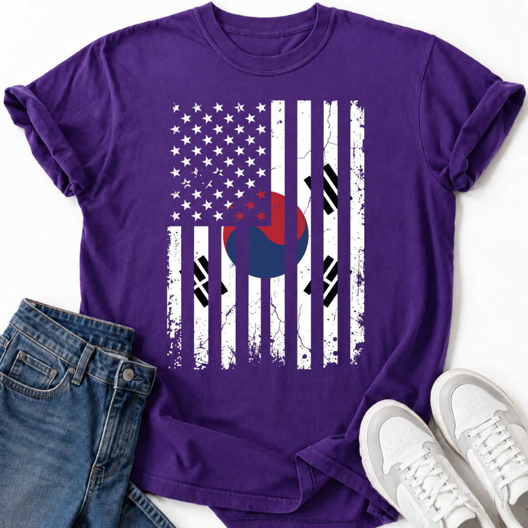 USA FLAG TAEGEUK SYMBOL T-SHIRT