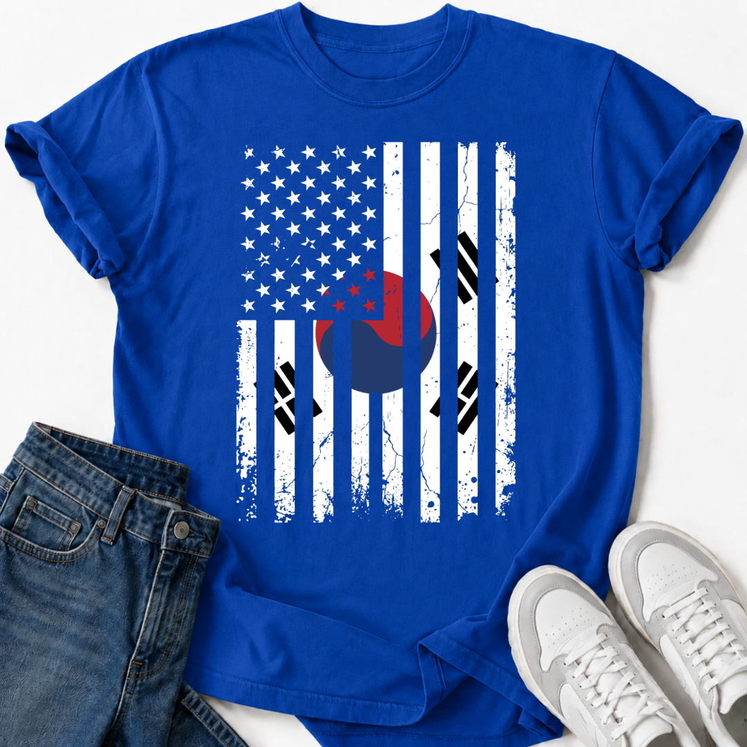 USA FLAG TAEGEUK SYMBOL T-SHIRT