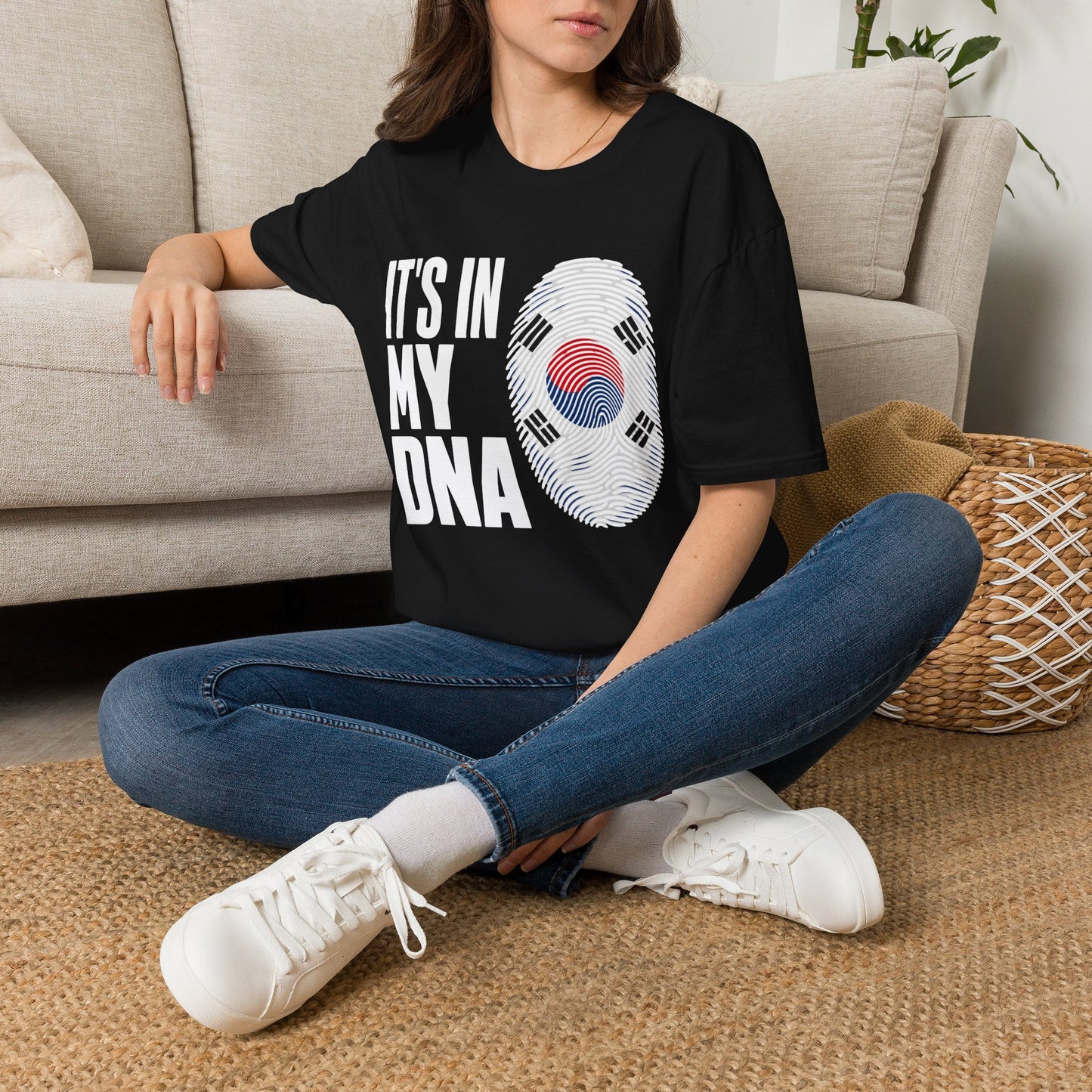 It's In My DNA T-Shirt — Korean Flag Fingerprint Tee