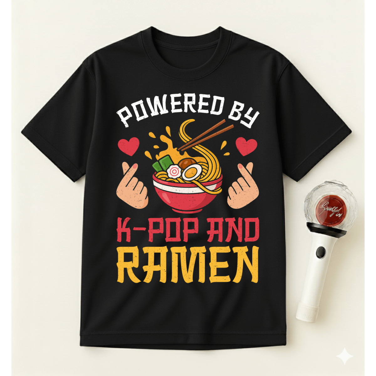 POWERED BY K-POP AND RAMEN T-SHIRT