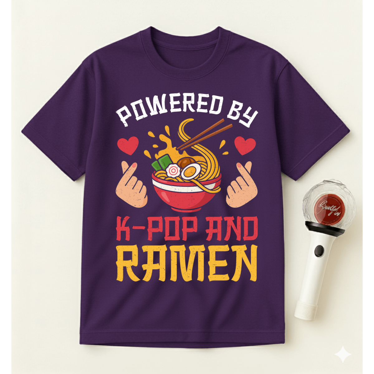 POWERED BY K-POP AND RAMEN T-SHIRT