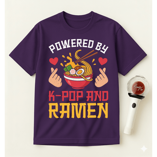 POWERED BY K-POP AND RAMEN T-SHIRT
