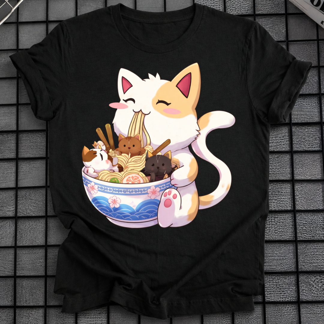 KATZEN-RAMEN-SCHALE T-SHIRT