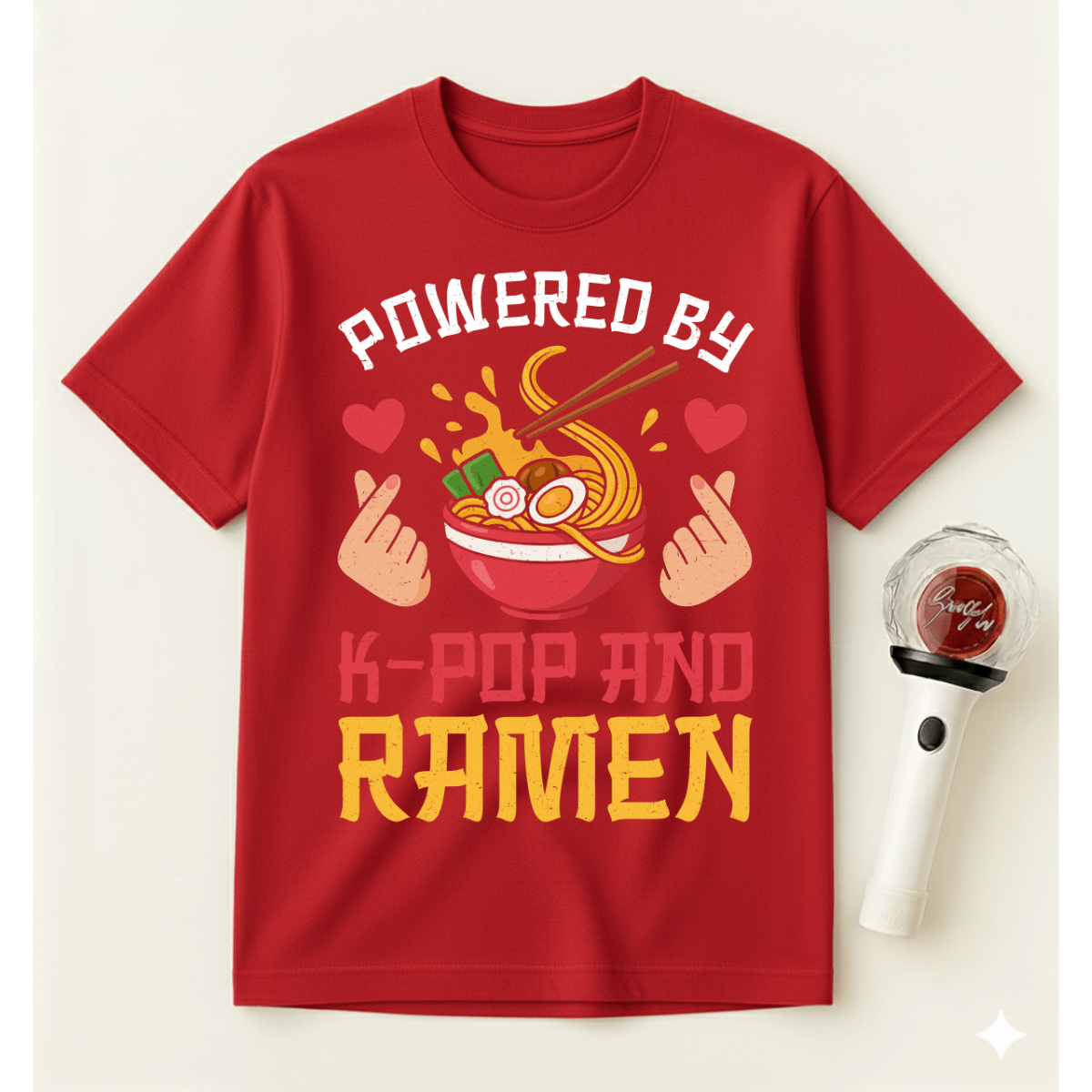 POWERED BY K-POP AND RAMEN T-SHIRT