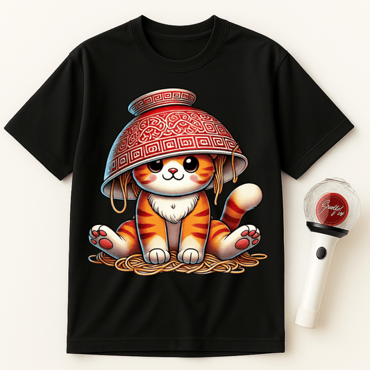 NOODLE CAT RAMEN BOWL HAT UNISEX T-SHIRT