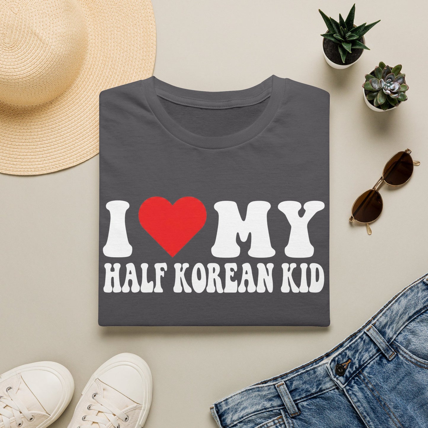 I LOVE MY HALF KOREAN KID T-SHIRT