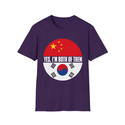 Flag Heritage T-Shirt — “Yes, I’m Both of Them” China & South Korea Pride Tee