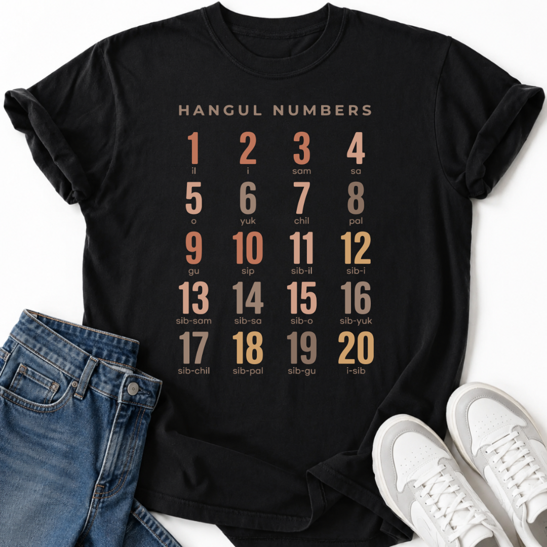 KOREAN NUMBER CHART T-SHIRT