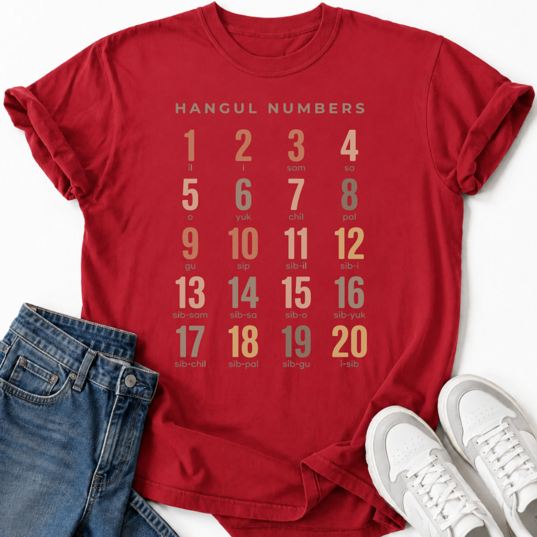 KOREAN NUMBER CHART T-SHIRT