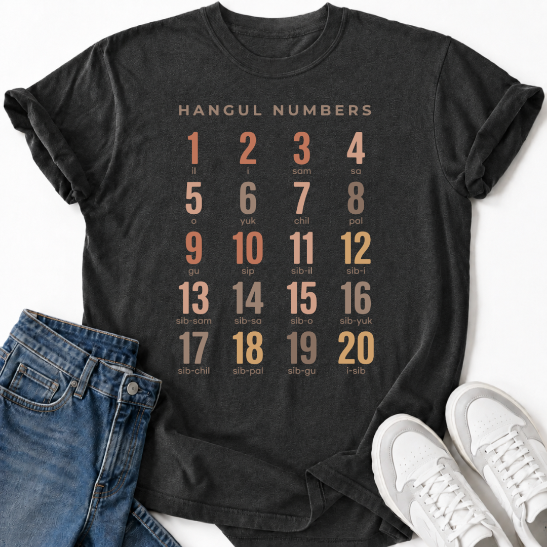 KOREAN NUMBER CHART T-SHIRT