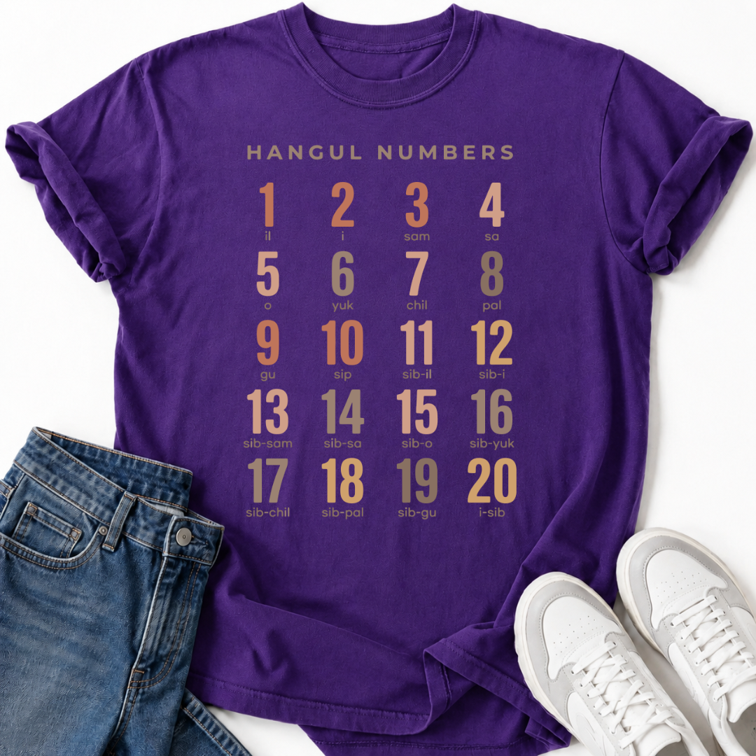 KOREAN NUMBER CHART T-SHIRT