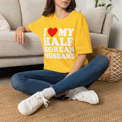 I  My Half Korean Husband T-Shirt — Cute Pride Tee for Wives & Partners