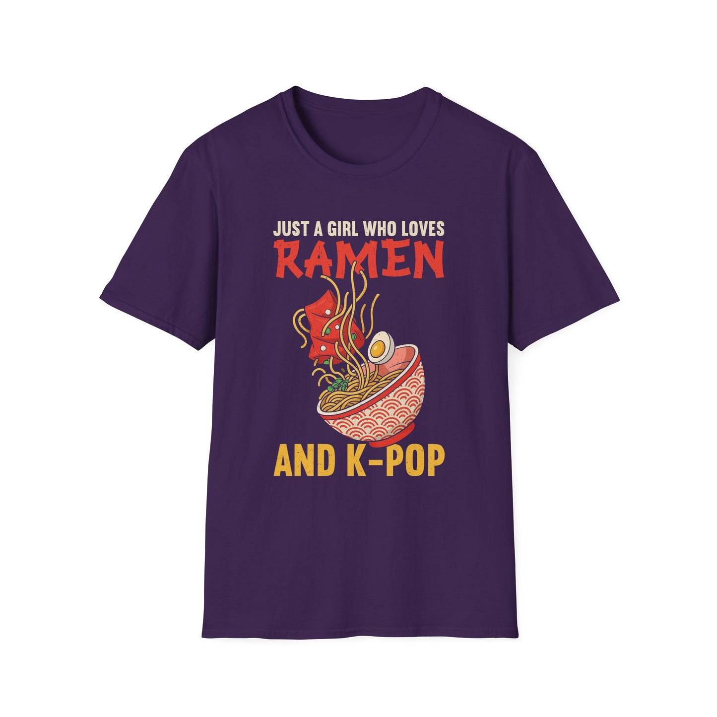 Ramen & K-Pop T-Shirt, Fun Graphic Tee for Foodies, Anime Lovers, Unique Gift for Birthdays, Casual Wear, Pop Culture Apparel