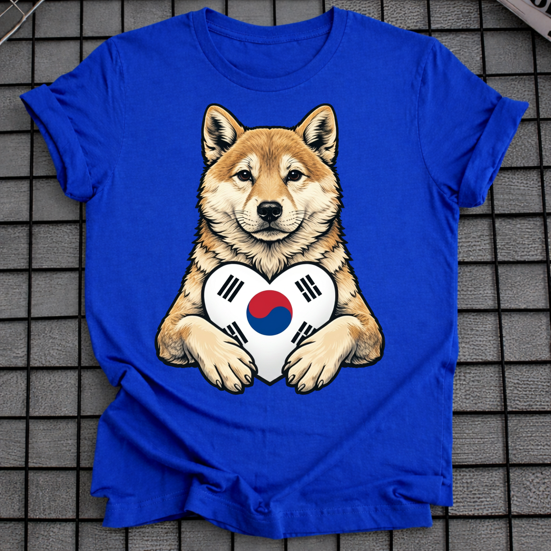 SHIBA INU SOUTH KOREA FLAG T-SHIRT