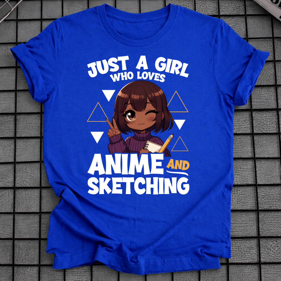 AFROAMERIKANISCHES ANIME-MÄDCHEN ZEICHNET T-SHIRT
