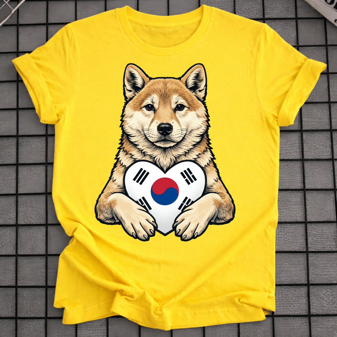 SHIBA INU SOUTH KOREA FLAG T-SHIRT