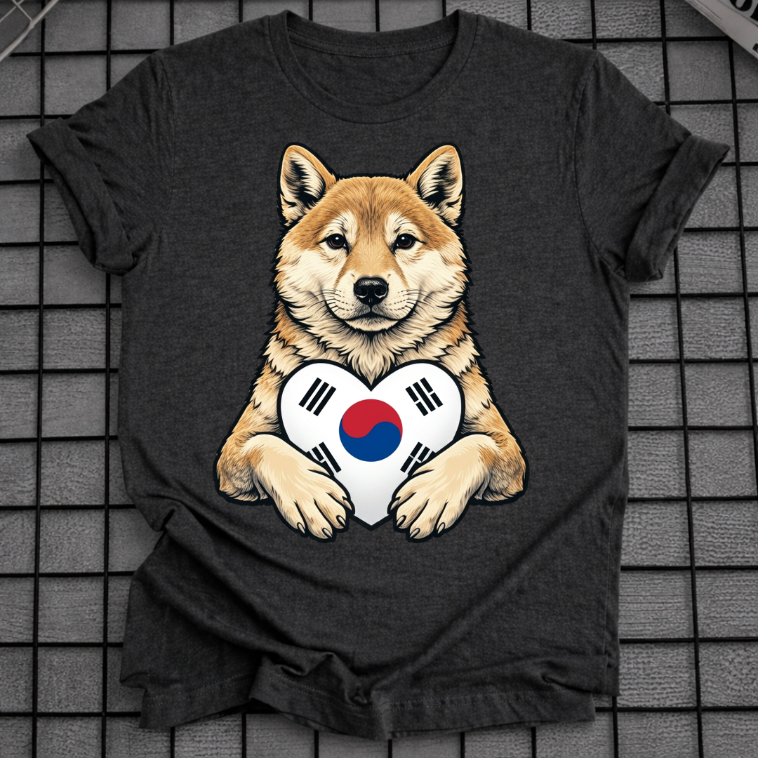 SHIBA INU SOUTH KOREA FLAG T-SHIRT