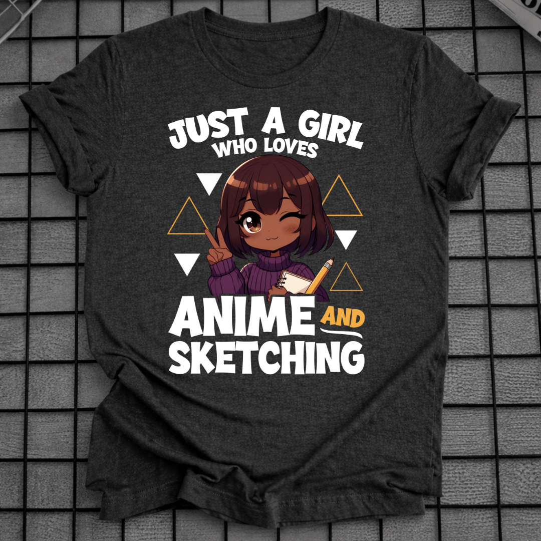 AFROAMERIKANISCHES ANIME-MÄDCHEN ZEICHNET T-SHIRT