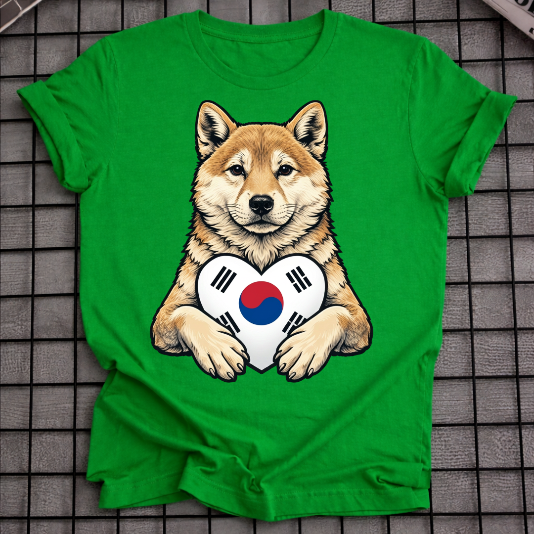 SHIBA INU SOUTH KOREA FLAG T-SHIRT