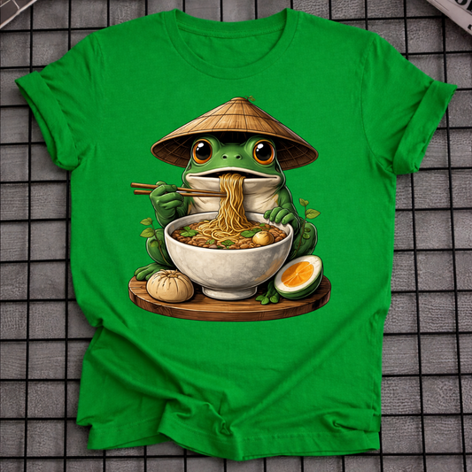FROG EATING NOODLES T-SHIRT