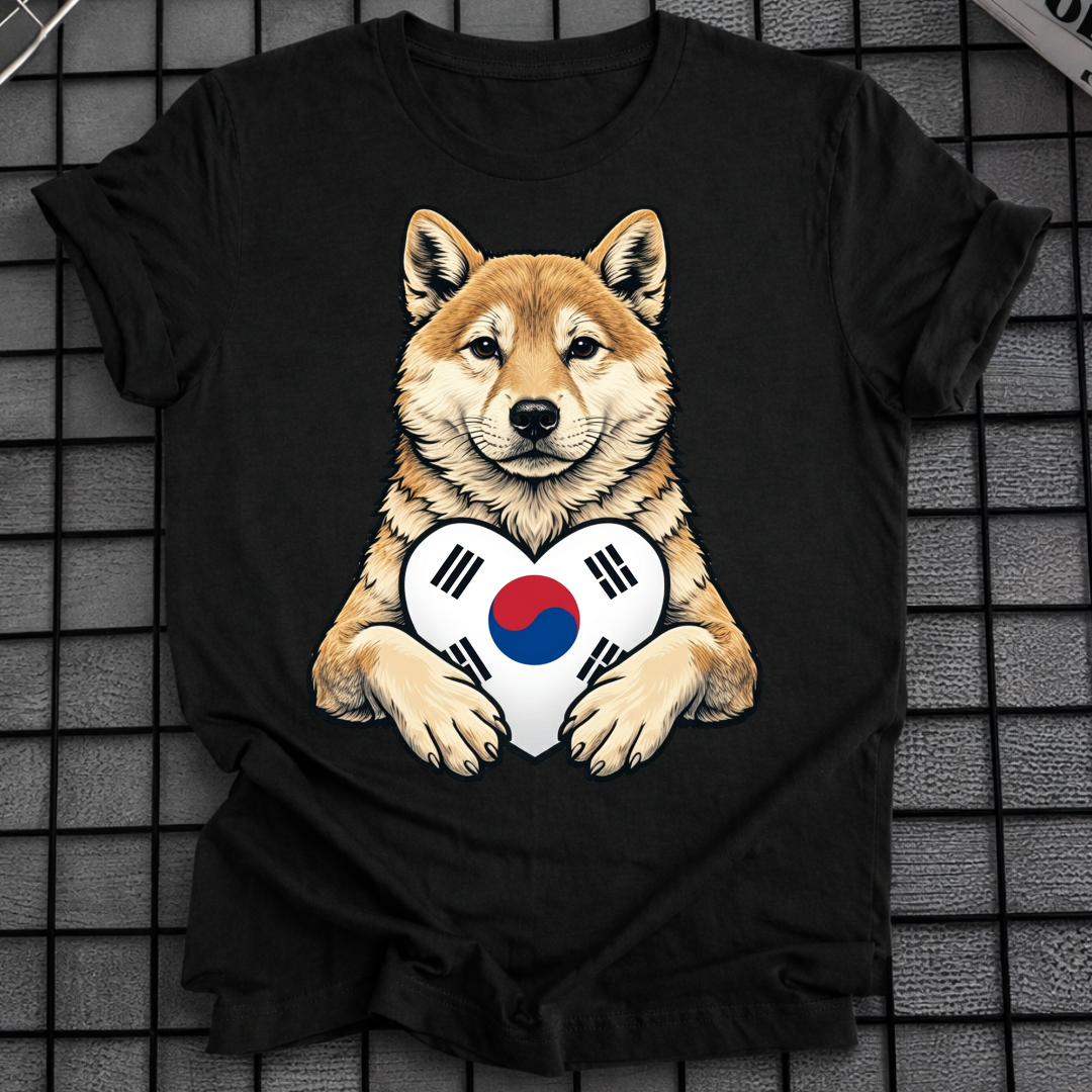 SHIBA INU SOUTH KOREA FLAG T-SHIRT
