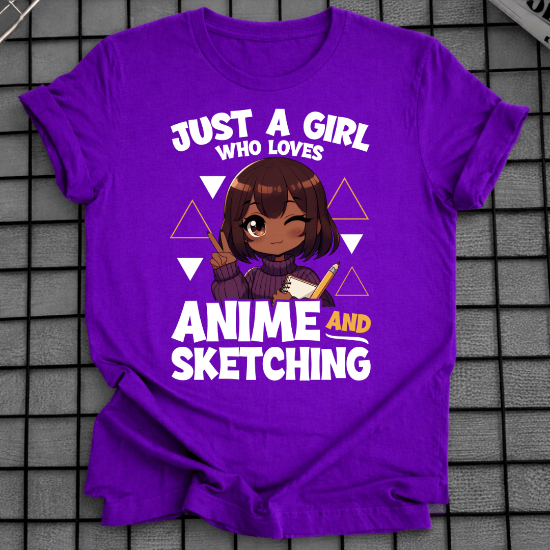 AFROAMERIKANISCHES ANIME-MÄDCHEN ZEICHNET T-SHIRT
