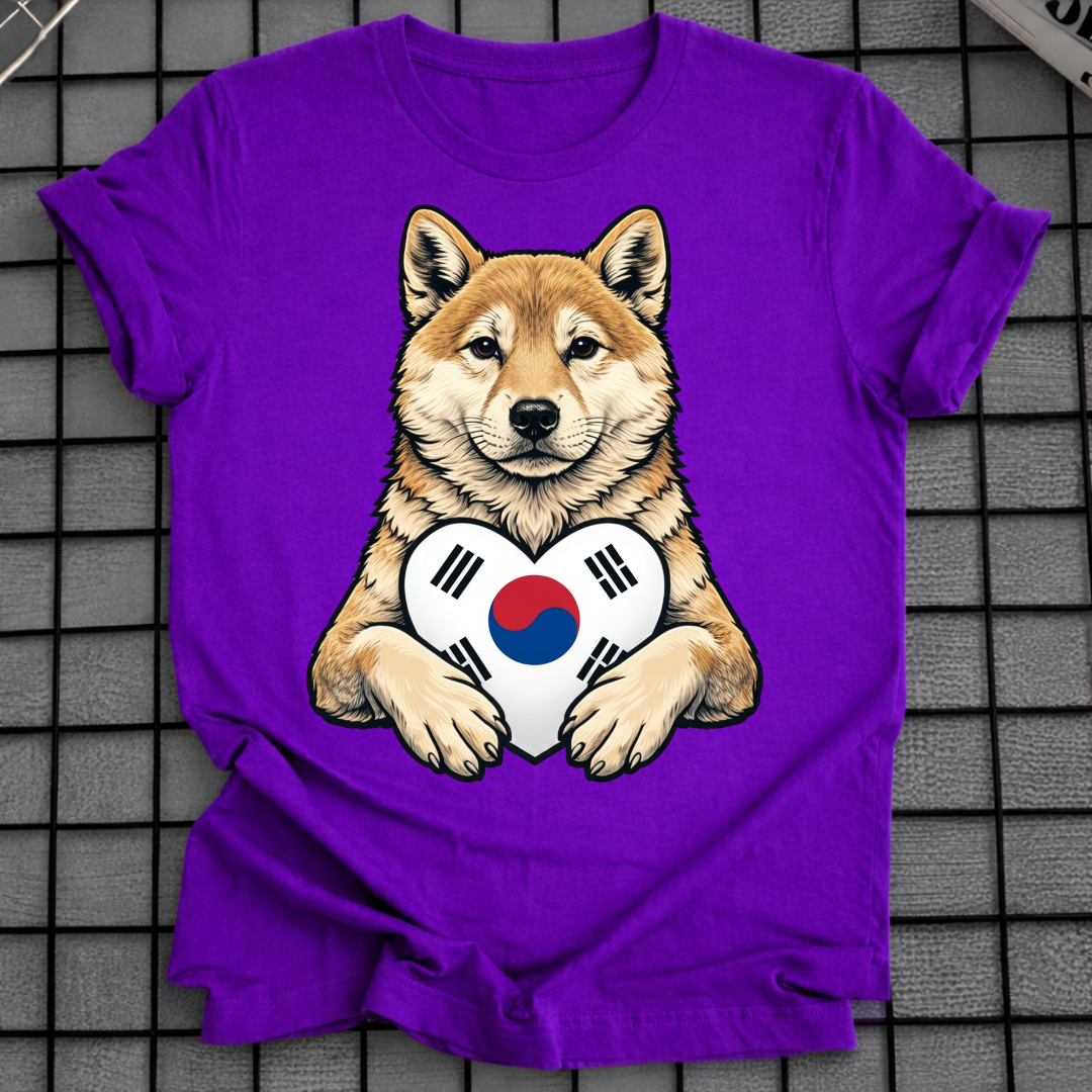 SHIBA INU SOUTH KOREA FLAG T-SHIRT