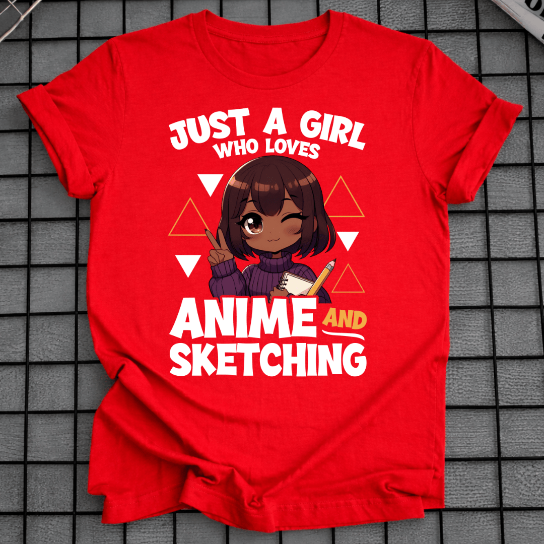 AFROAMERIKANISCHES ANIME-MÄDCHEN ZEICHNET T-SHIRT
