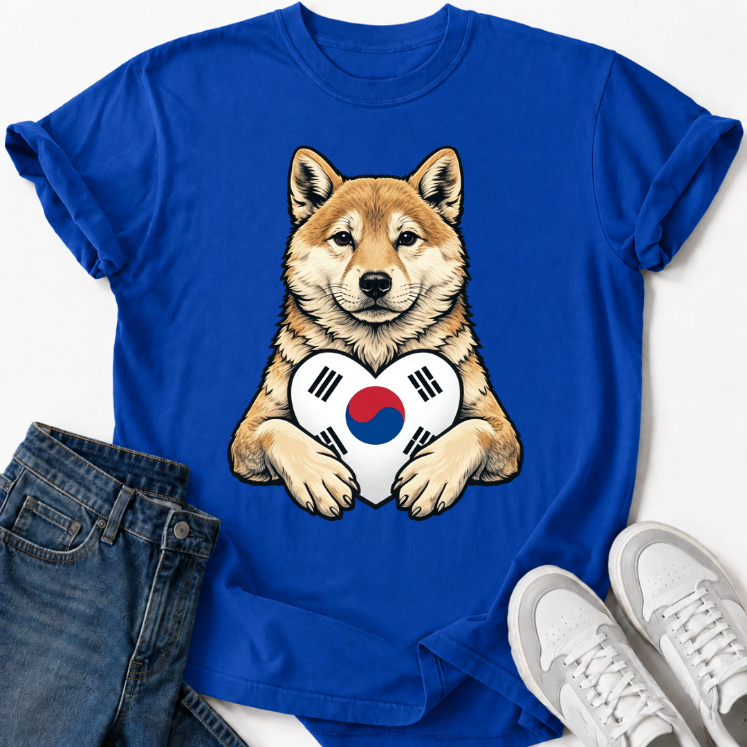 SHIBA INU SOUTH KOREA FLAG T-SHIRT