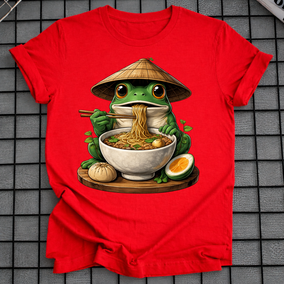 Frosch isst Nudeln T-Shirt