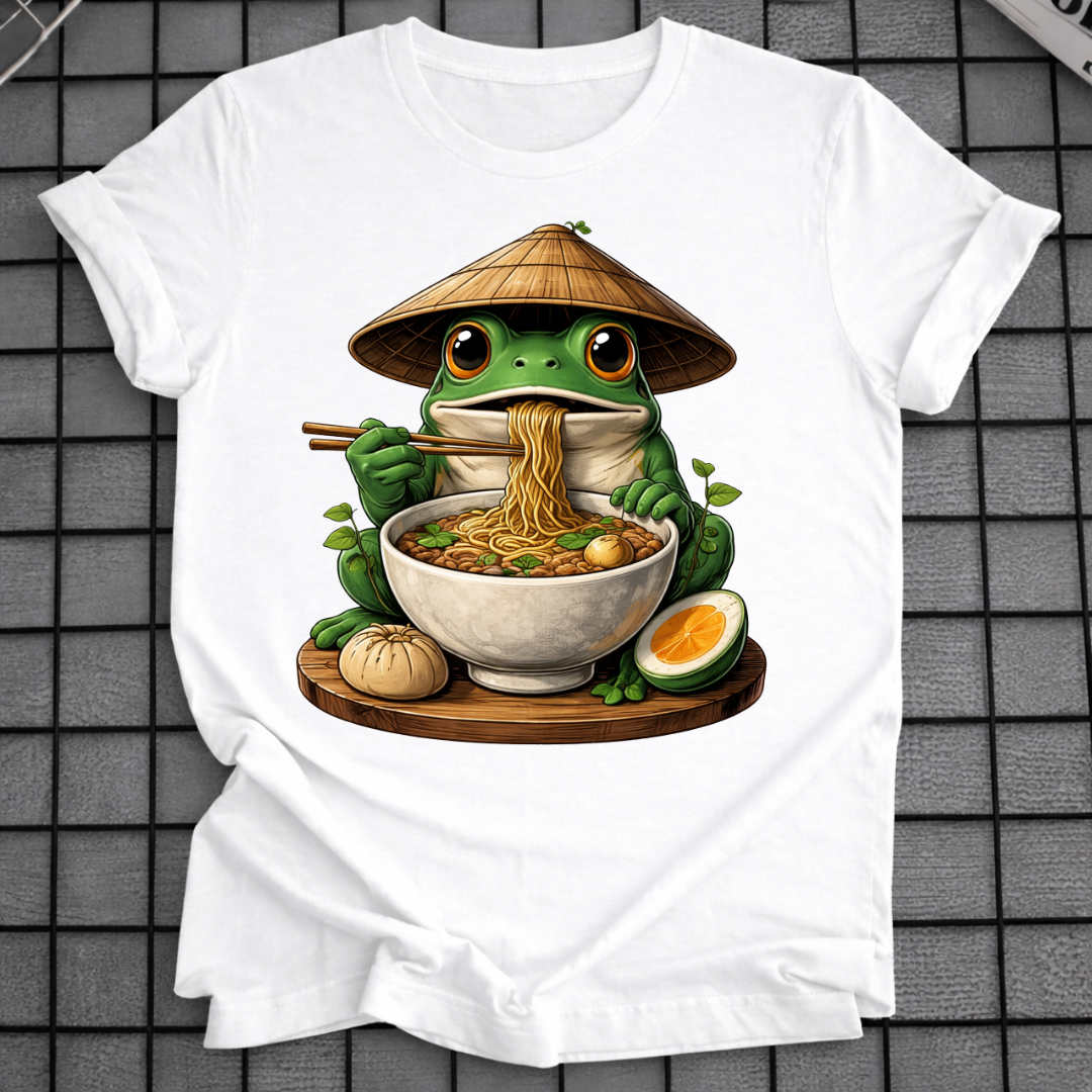 Frosch isst Nudeln T-Shirt