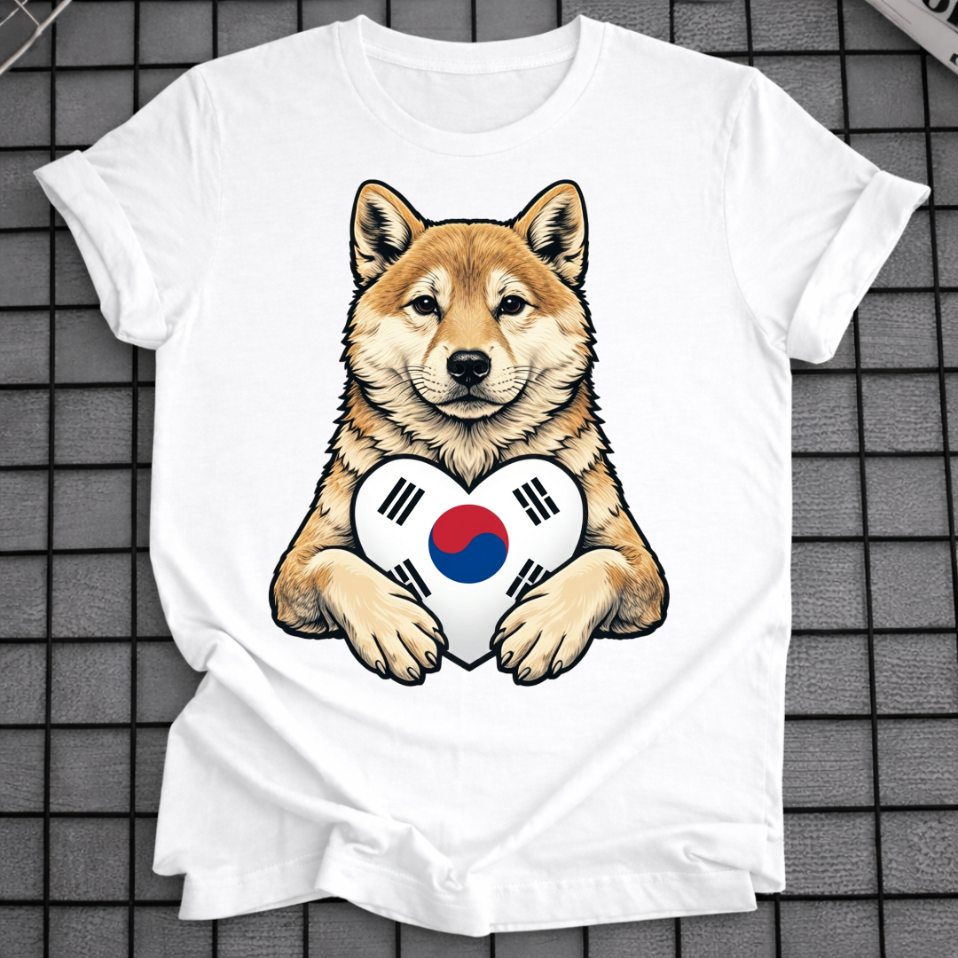SHIBA INU SOUTH KOREA FLAG T-SHIRT