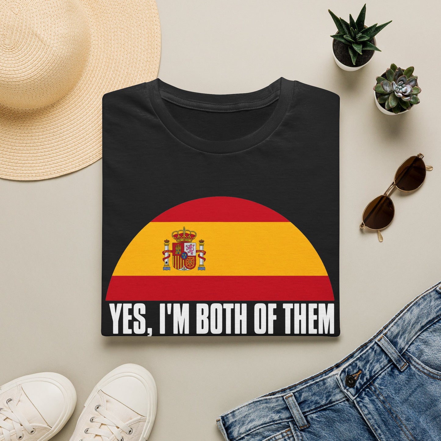 Yes, I'm Both Of Them Spanish Korean Flag T-Shirt