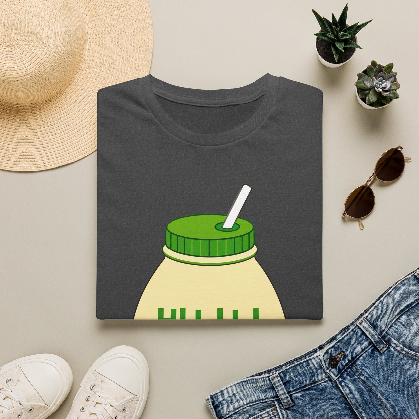 Banana Milk Cartoon T-Shirt — Cute Kawaii 바나나 Beverage Tee