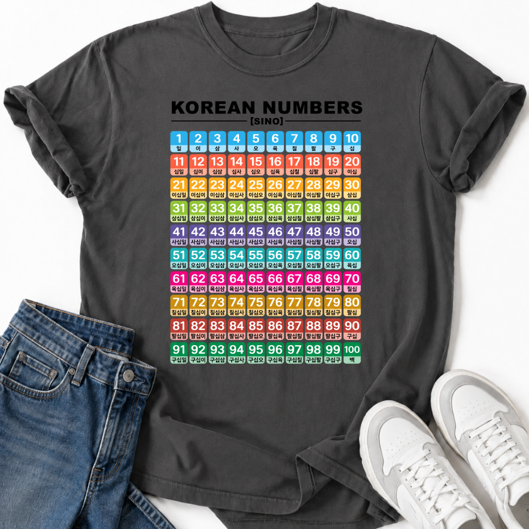 KOREAN NUMBERS CHART T-SHIRT