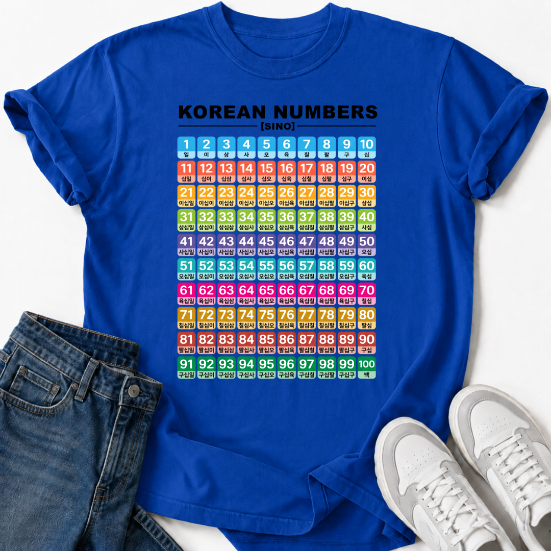KOREAN NUMBERS CHART T-SHIRT