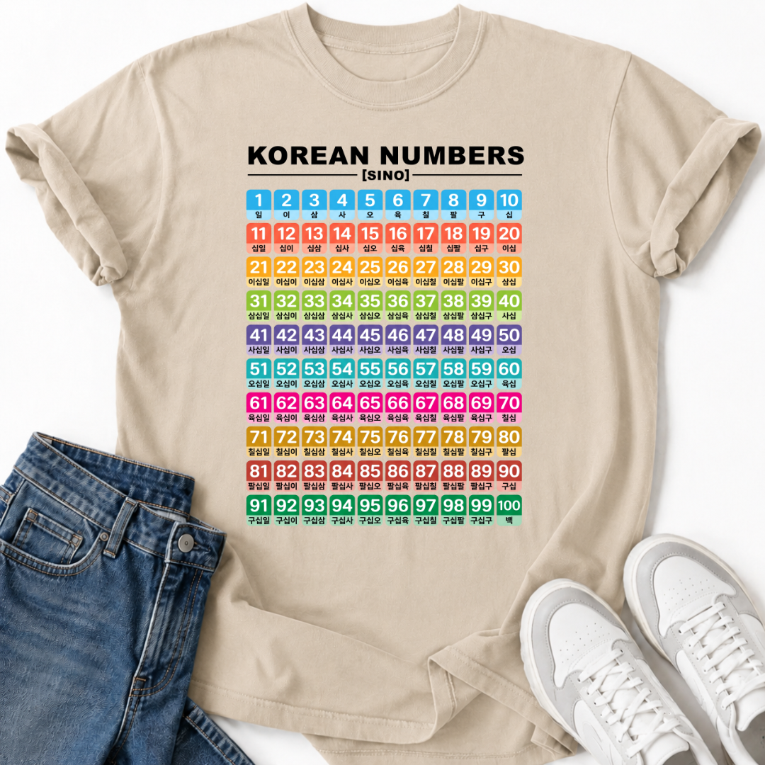 KOREAN NUMBERS CHART T-SHIRT