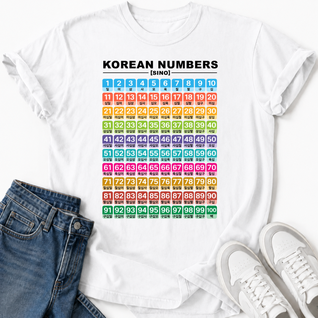 KOREAN NUMBERS CHART T-SHIRT