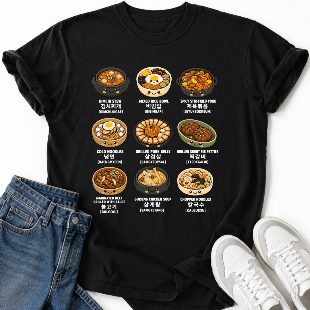 KOREAN FOOD NAMES T-SHIRT