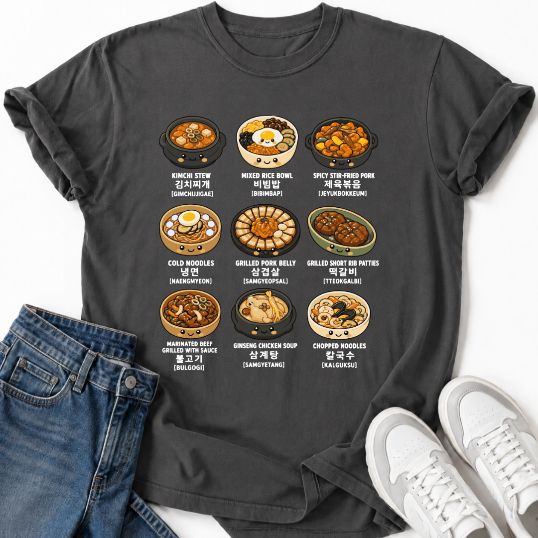 KOREAN FOOD NAMES T-SHIRT